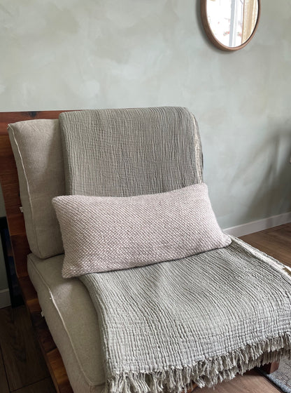 BED COVER / BLANKET MUSELIN IN OLIVE GREY