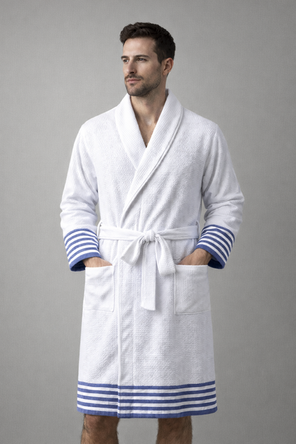 HEENA WHITE STRIPE MEN ХАЛАТ ЗА БАНЯ