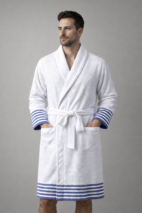 HEENA WHITE STRIPE MEN ХАЛАТ ЗА БАНЯ