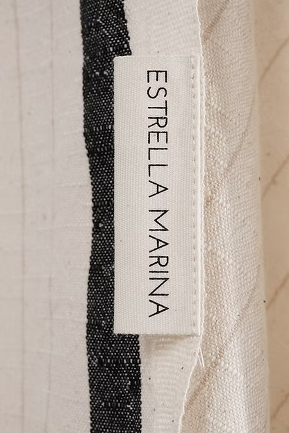 Плажна кърпа BOHO OFF WHITE & BLACK LINE