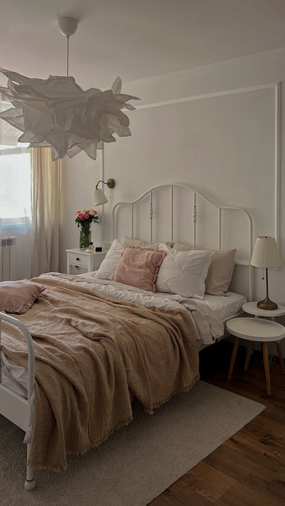 BED COVER / BLANKET MUSELIN IN SAND
